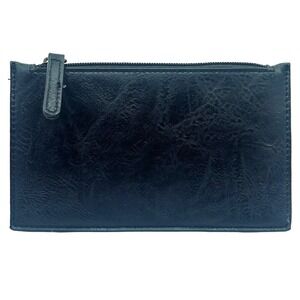 BOC Born‎ Black Leather Zip Clutch Wallet Card Holder Organizer Cosmetic Bag